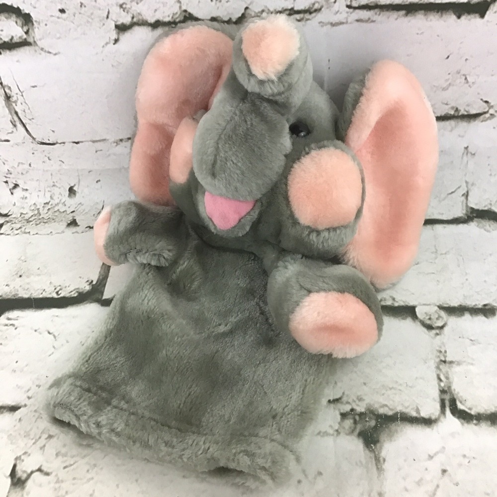 Vintage Dakin Elephant Hand Puppet Plush Stuffed Animalโ 1985 Interactive Play